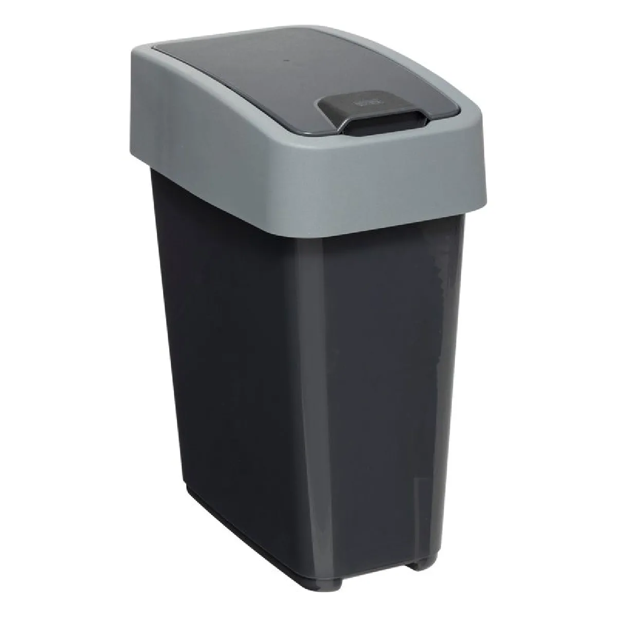 Poubelle 10l 2 Ouvertures En Plastique Gris - 5five