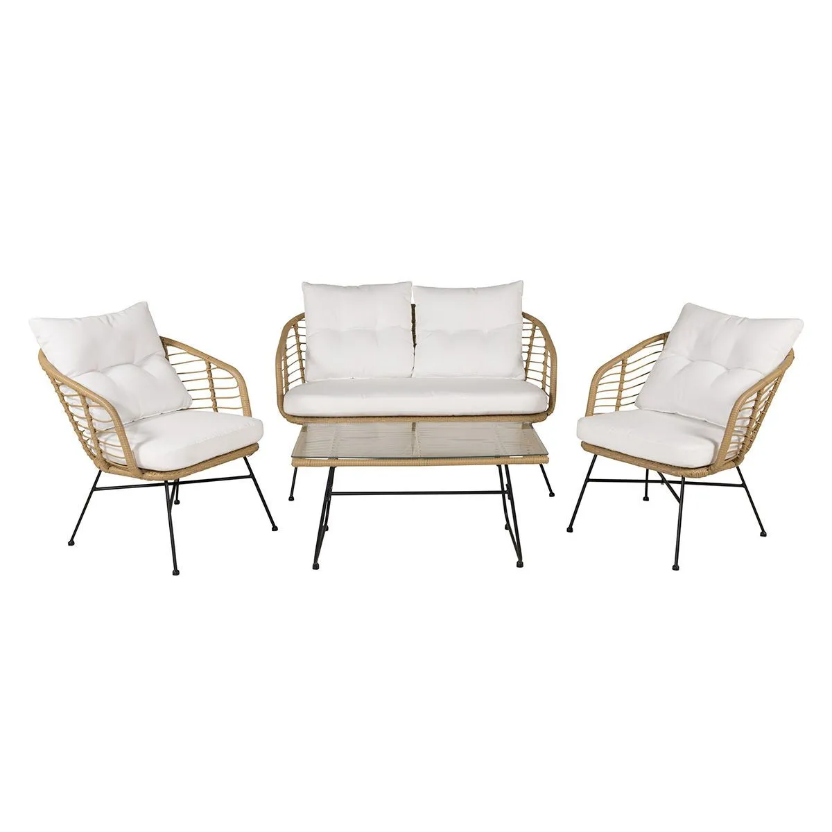 Salon de Jardin "Viga" 126cm Naturel
