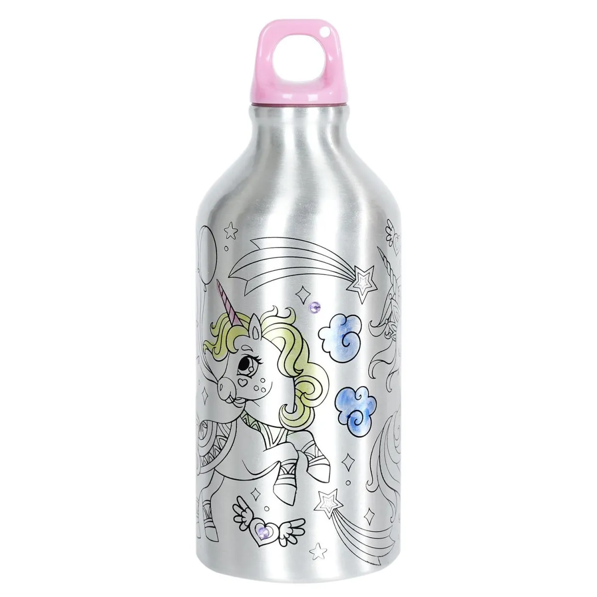 Bouteille de Transport - COOK CONCEPT - Licorne - Colorable - Argent