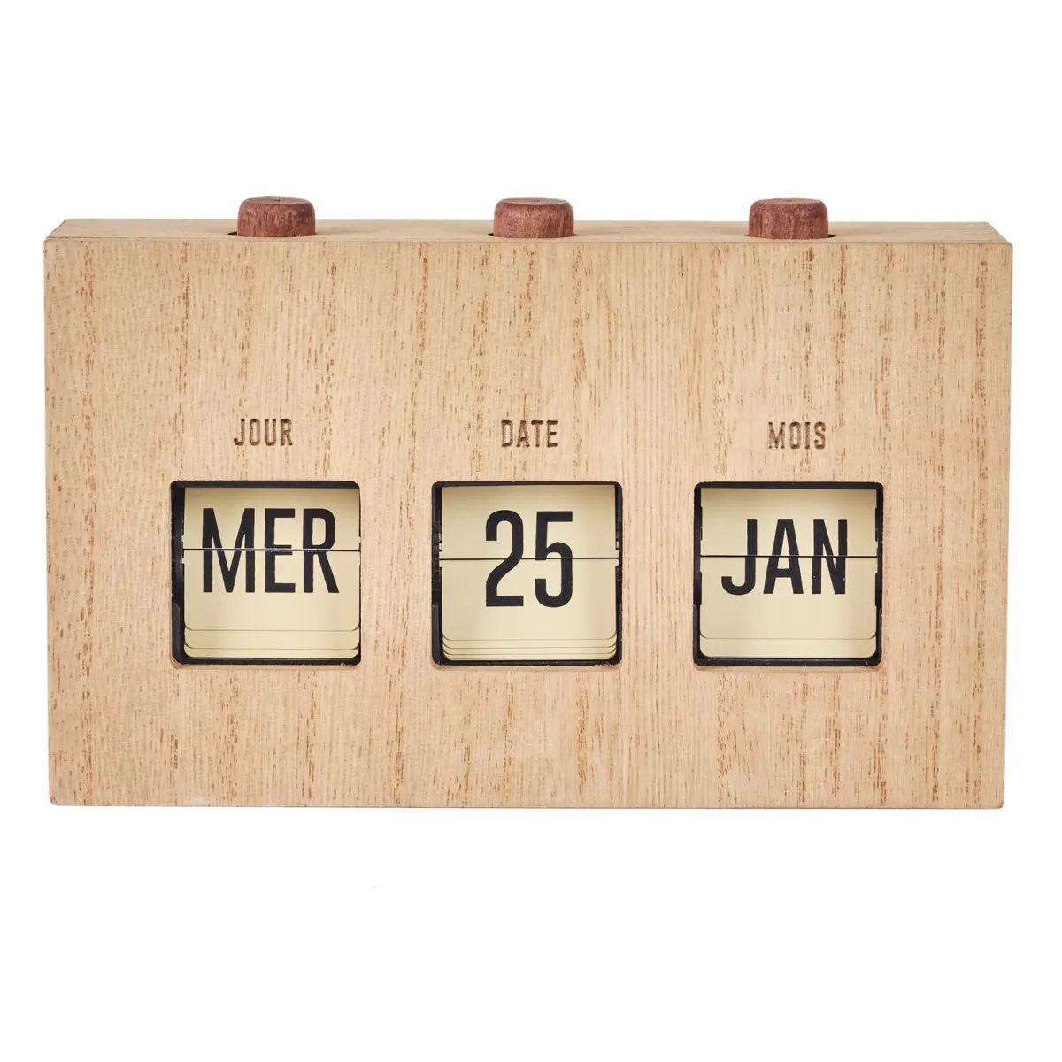 Calendrier - HOME DECO FACTORY - Flip Flap - Déco - Effet Bois - Marron et Noir