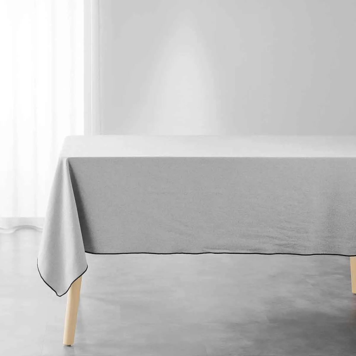 Nappe En Coton "mistraline" 140x240cm Gris Chiné