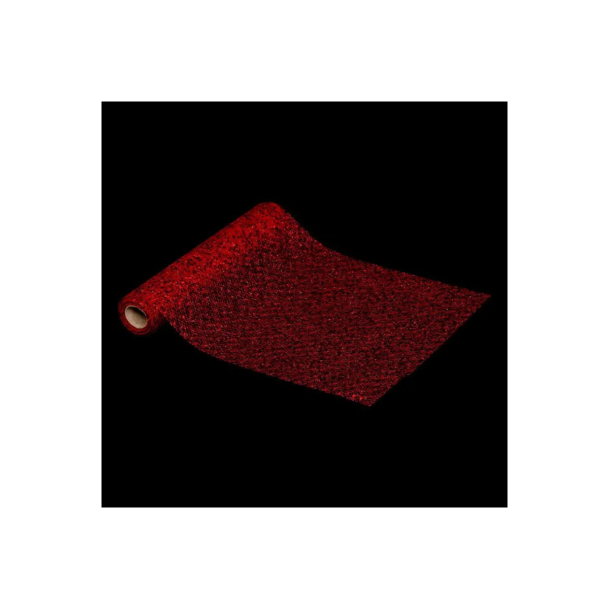 Tissu Mesh Avec Sequins 28x300cm Rouge - Feeric Lights & Christmas