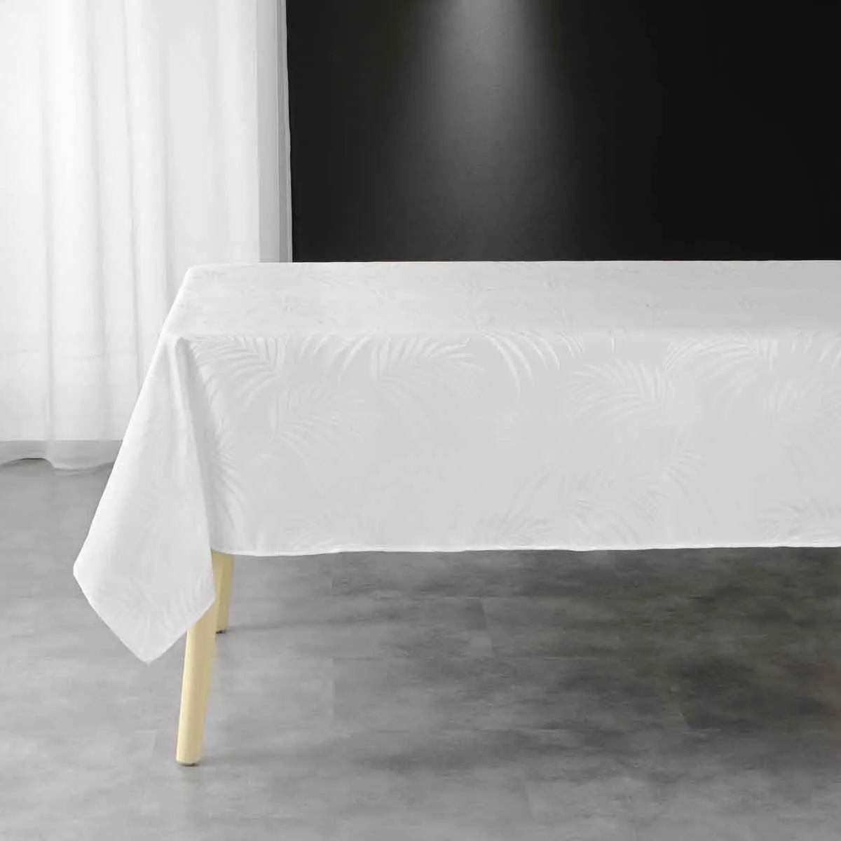 Nappe Jacquard "plumette" 140x240cm Blanc