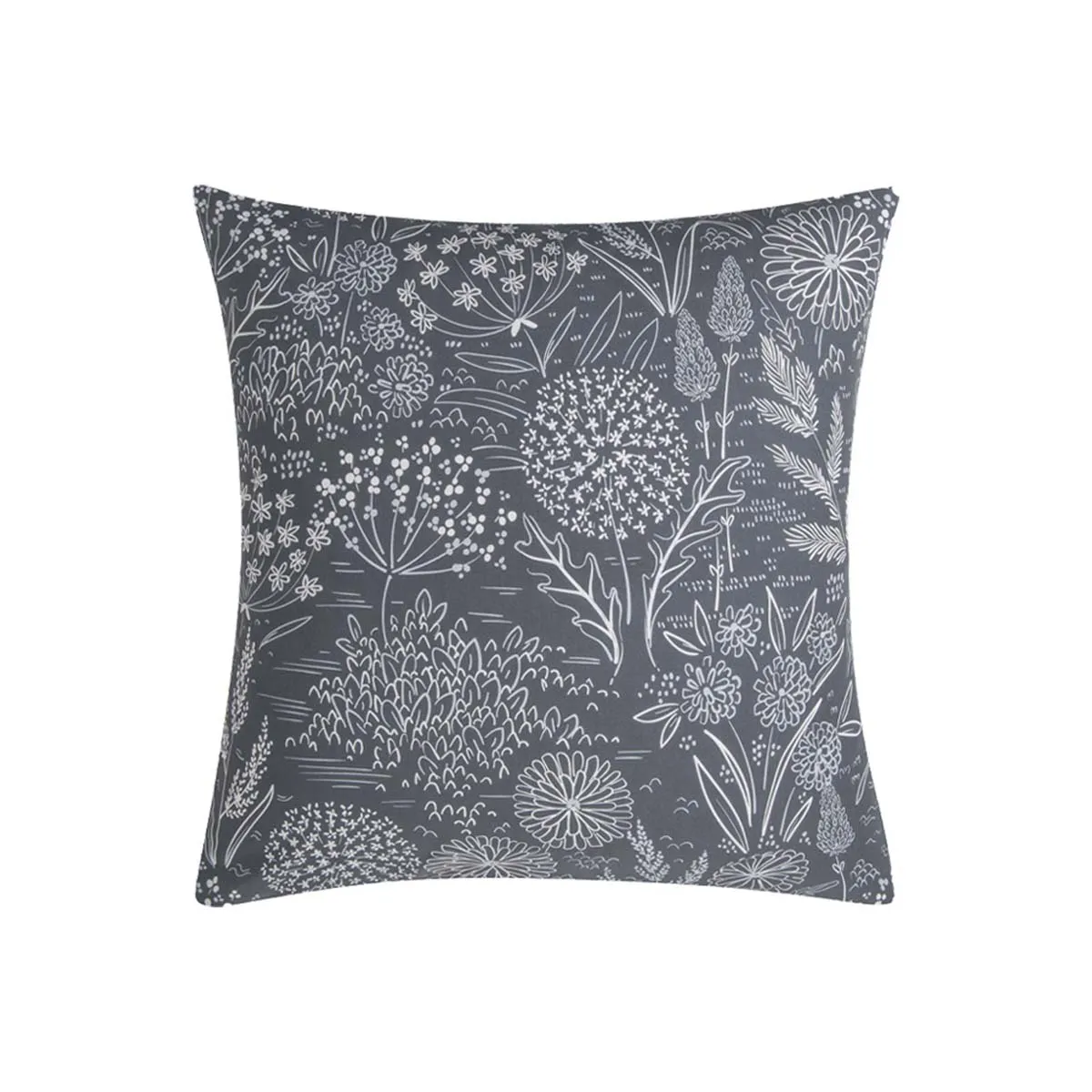 Taie D'oreiller Imprimée En Lyocell, Hortense - 63 X 63 Cm - Gris Anthracite