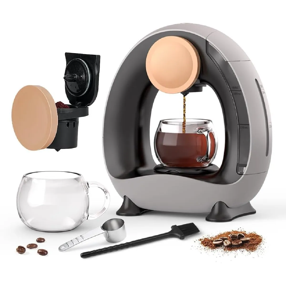 Cafetière Monoservice 240 Ml Gris Compacte