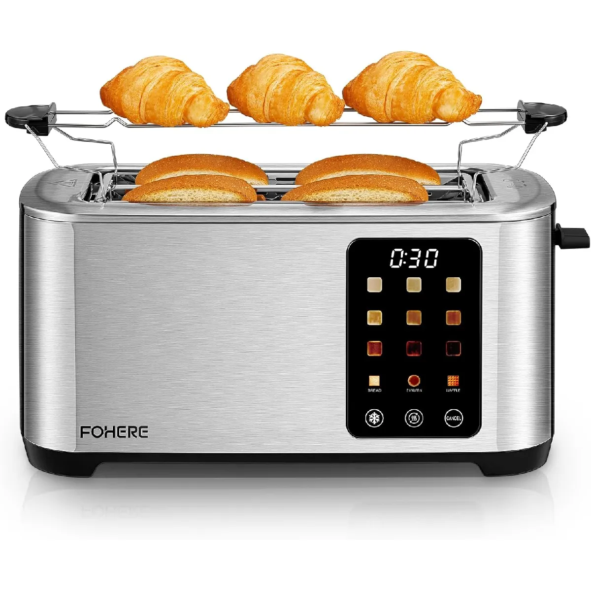 Grille-pain Digital Inox 4 Fentes 1400w Lcd