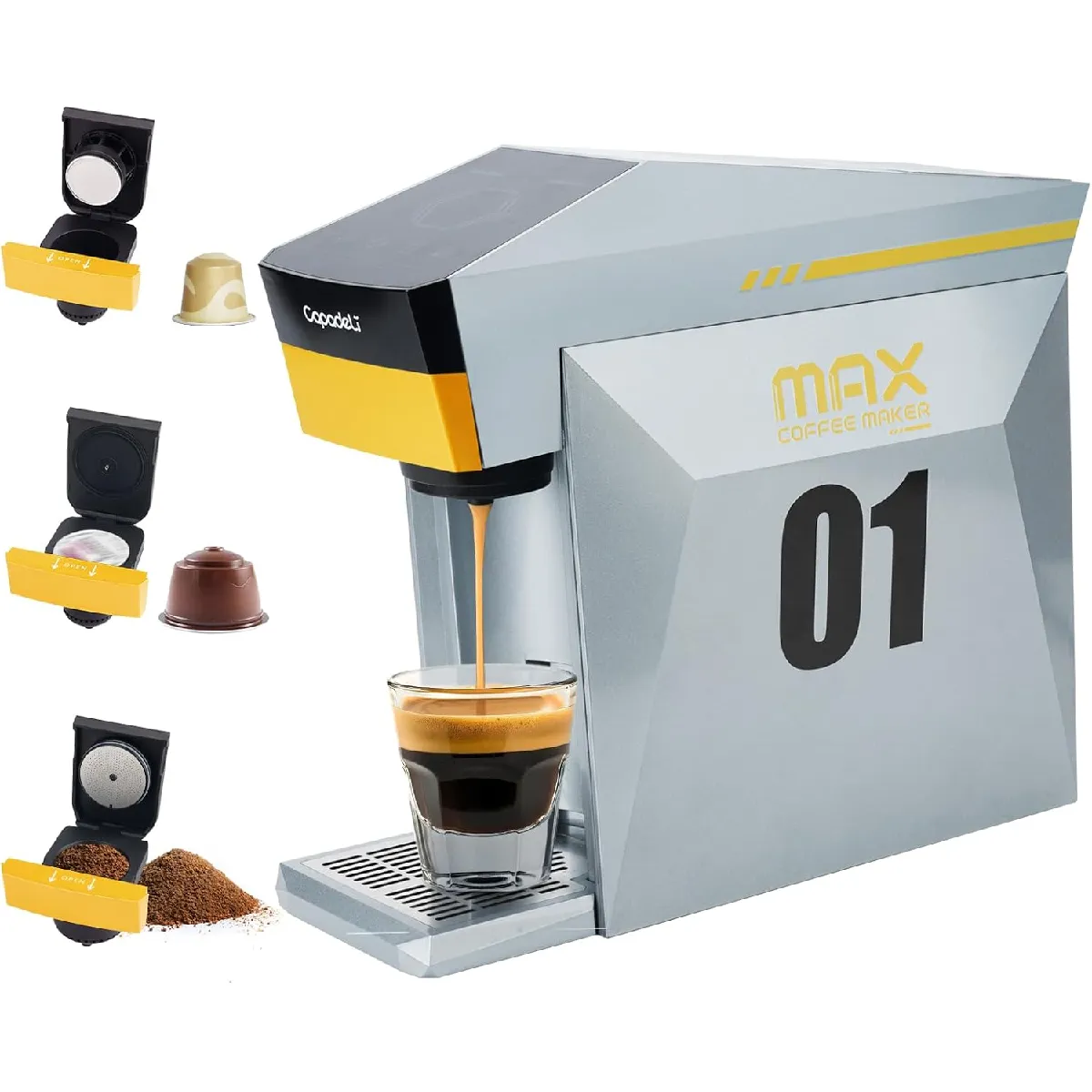 Machine À Expresso 3-en-1 19 Bars 1450 W Grise