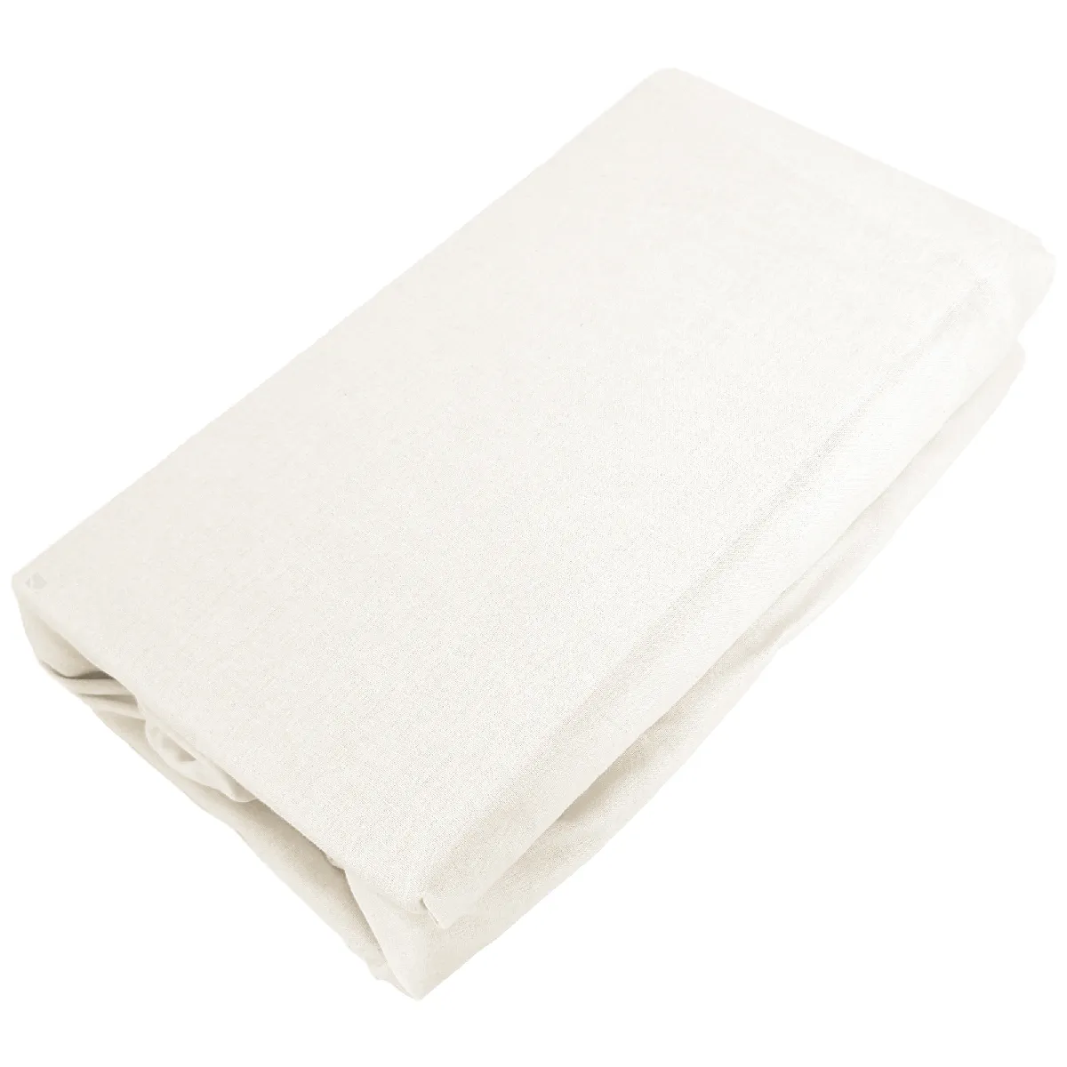 Drap Housse Palace Pur Coton Lavé 90x190 Cm Bonnet 30 Cm Uni Blanc Nacre