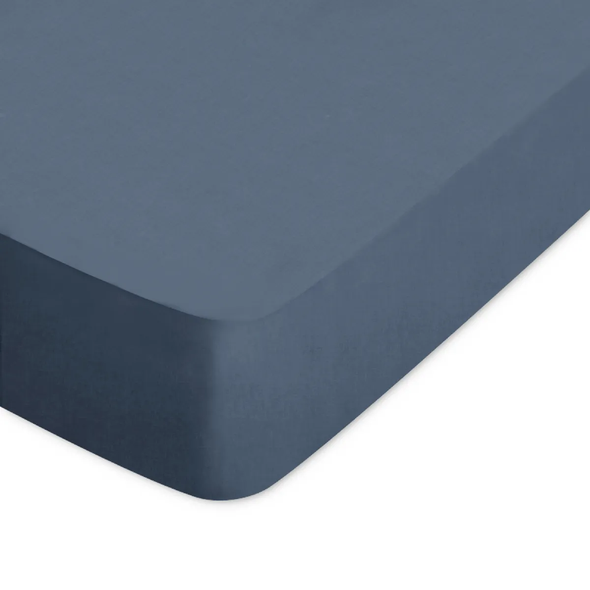 Drap Housse Uni 180x210 Cm Bonnet 30 Cm Coton Alto Bleu Jean