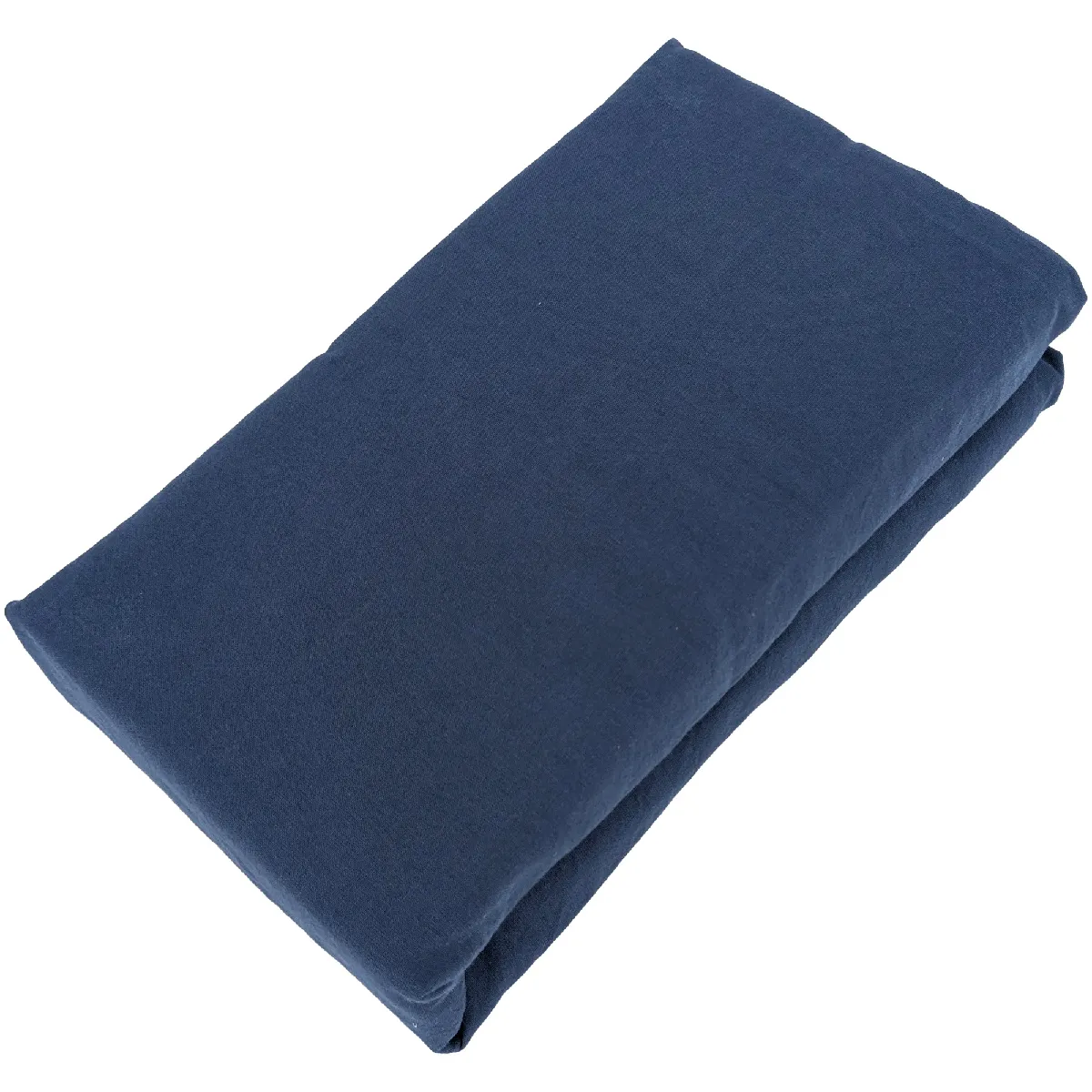 Drap Housse Palace Pur Coton Lavé 90x190 Cm Bonnet 30 Cm Uni Bleu Indigo