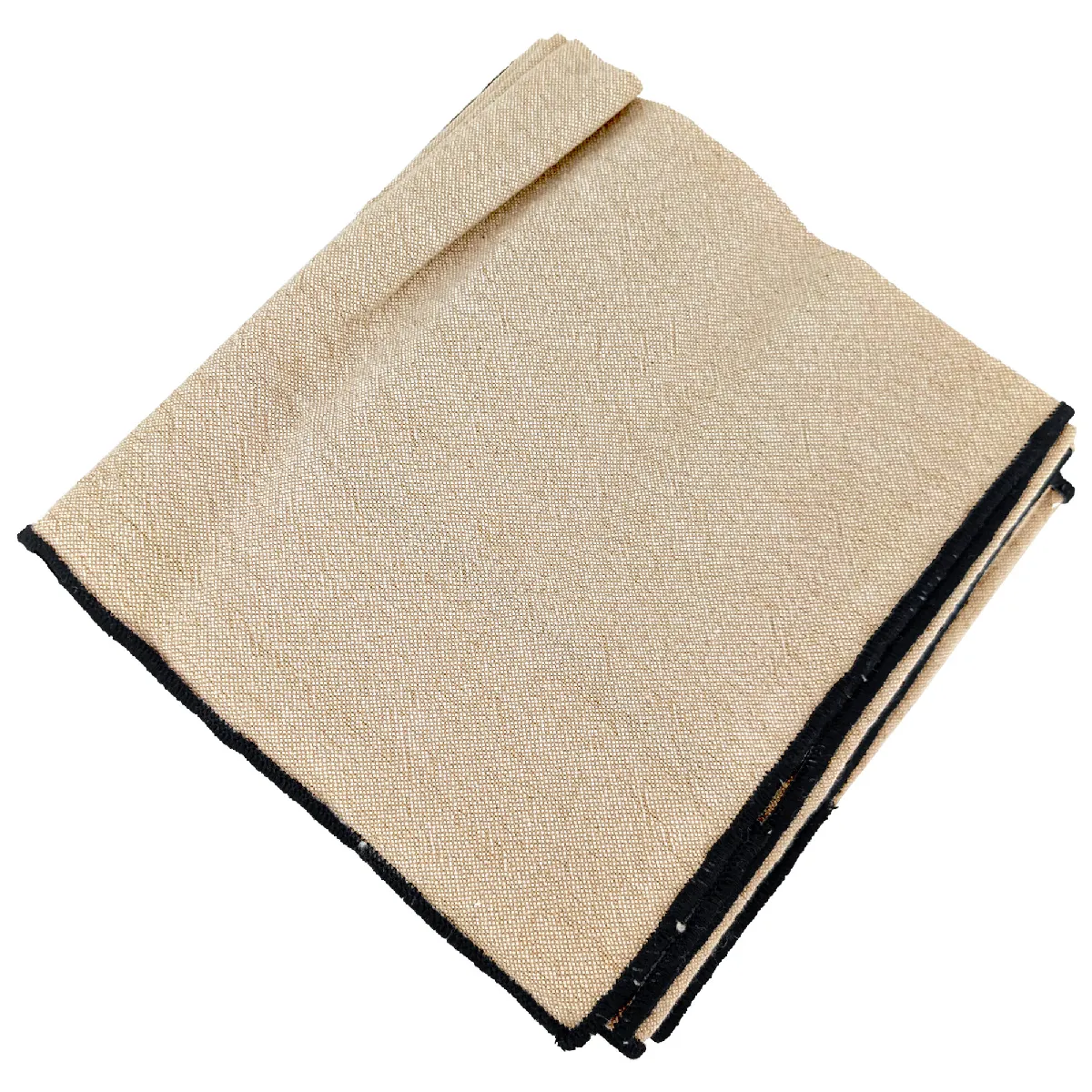 Lot De 6 Serviettes De Table Coton 42x42 Cm Hono Beige Sable