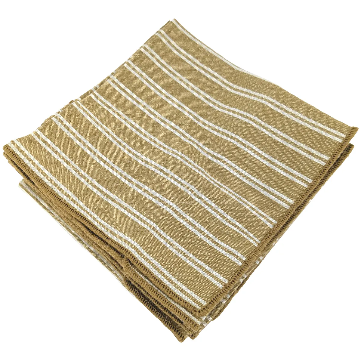 Lot De 6 Serviettes De Table Coton 42x42 Cm Lili Marron Houblon