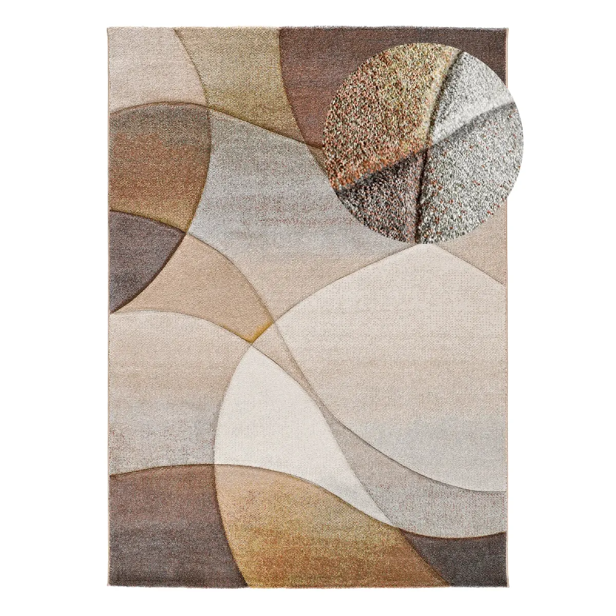 Tapis intérieur ATTICGO terracotta / beige rectangulaire abstrait 140x200 cm BADET