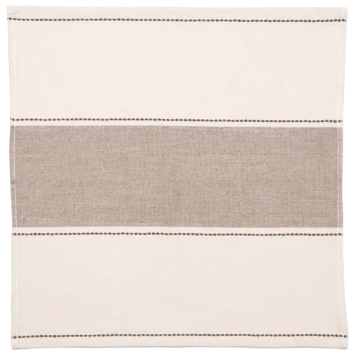 Lot De 4 Serviettes De Table Polycoton 43x43 Cm Aksel Marron Havane