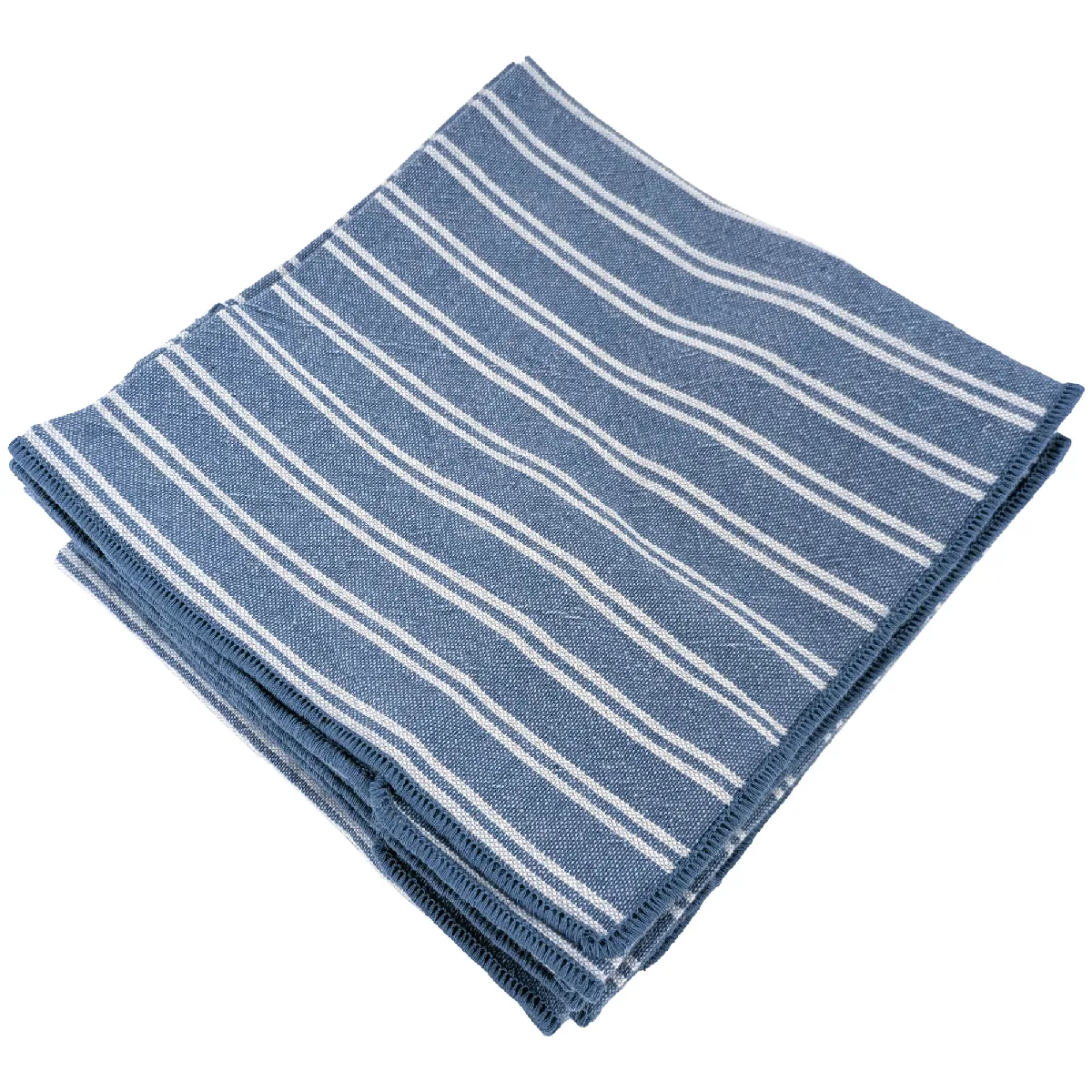 Lot De 6 Serviettes De Table Coton 42x42 Cm Lili Bleu Marine