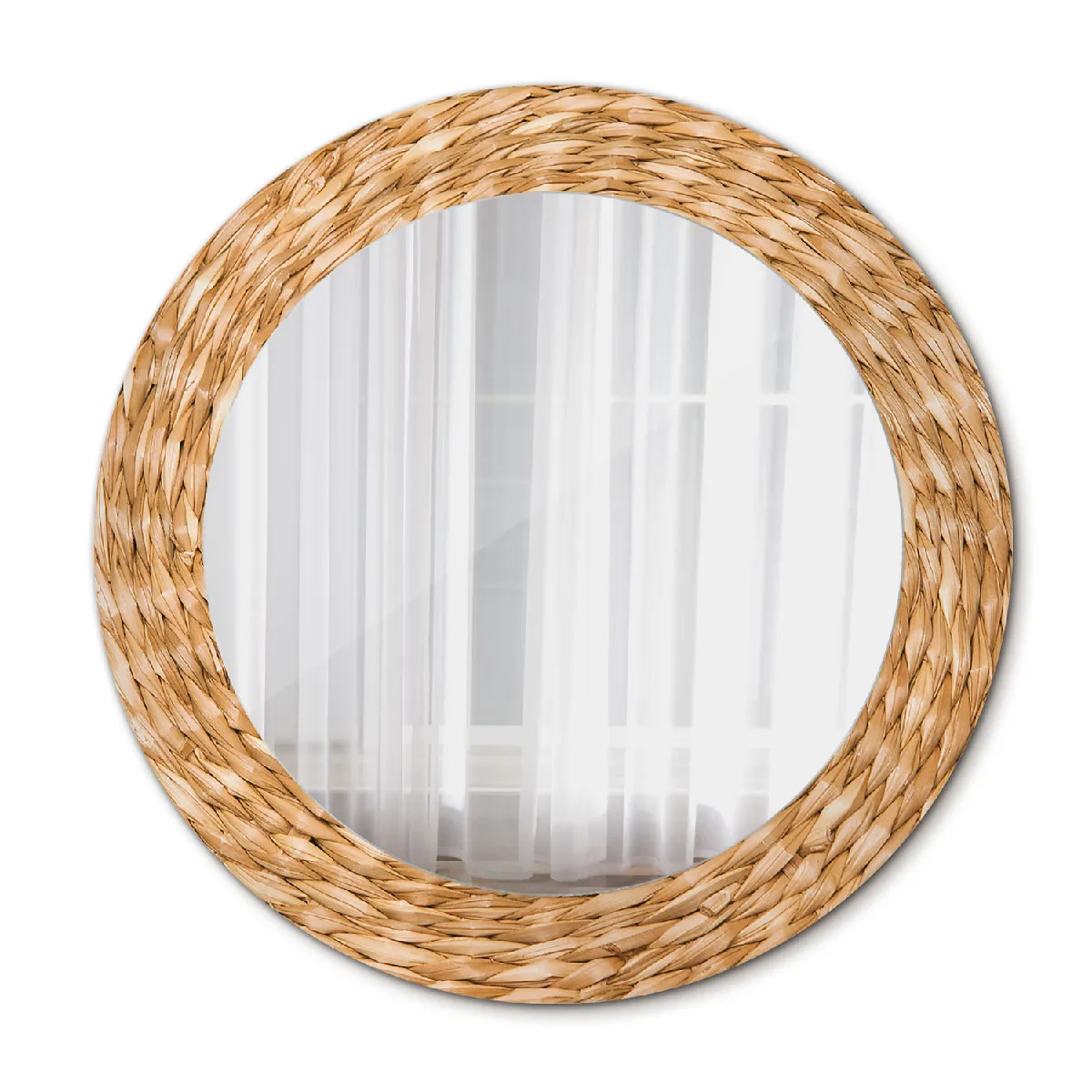 Miroir Mural Dans Le Cadre Orange Rond Loft 60x46 Cm
