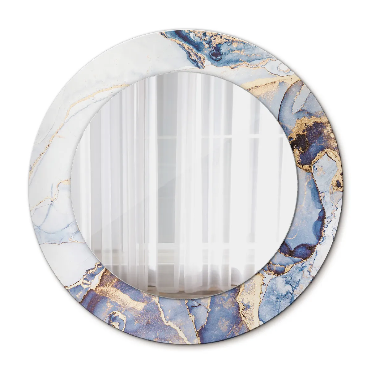 Miroir Mural Rond Décoratif Rose Dans Le Cadre 50x36 Cm