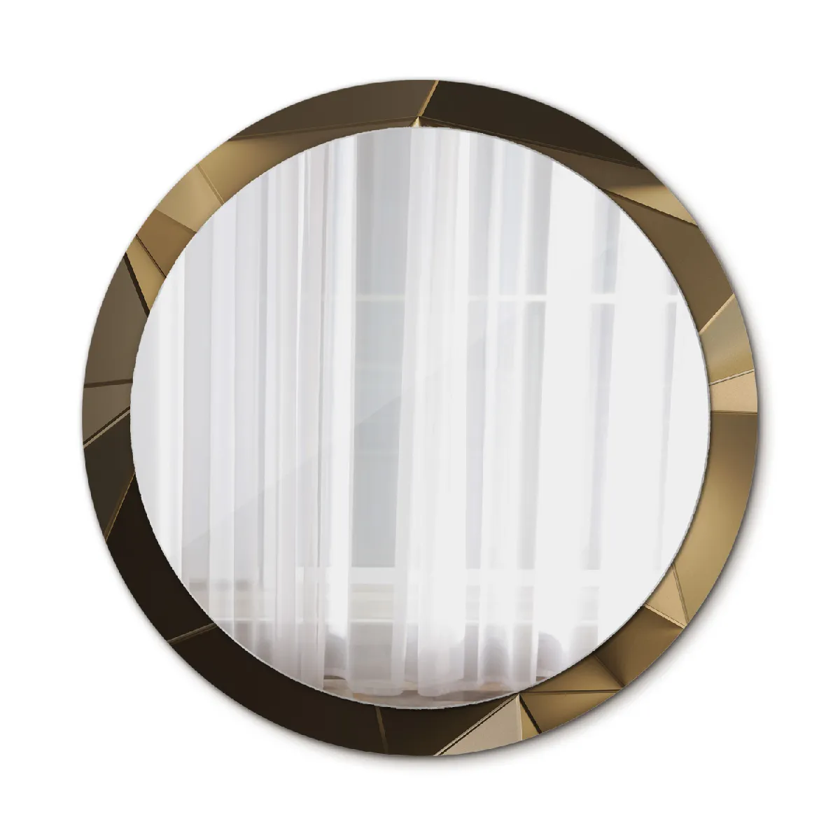 Rond Miroir Mural Grrand Dans Le Cadre Beige Pour La Salle De Bain 100x86 Cm