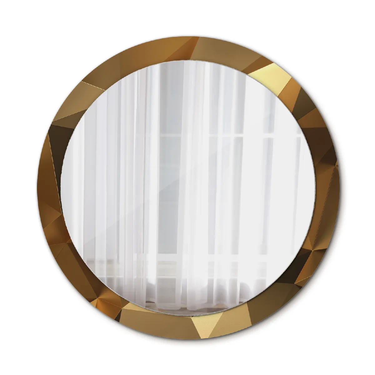 Grand Miroir Mural Rond Dans Le Cadre Or La Chambre 90x76 Cm