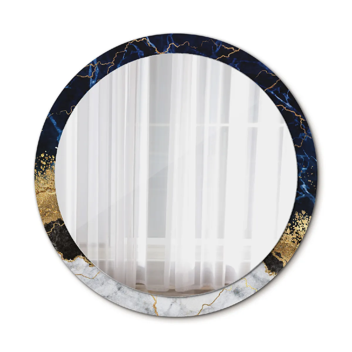 Rond Miroir Mural Grrand Dans Le Cadre Or Pour La Salle De Bain 100x86 Cm