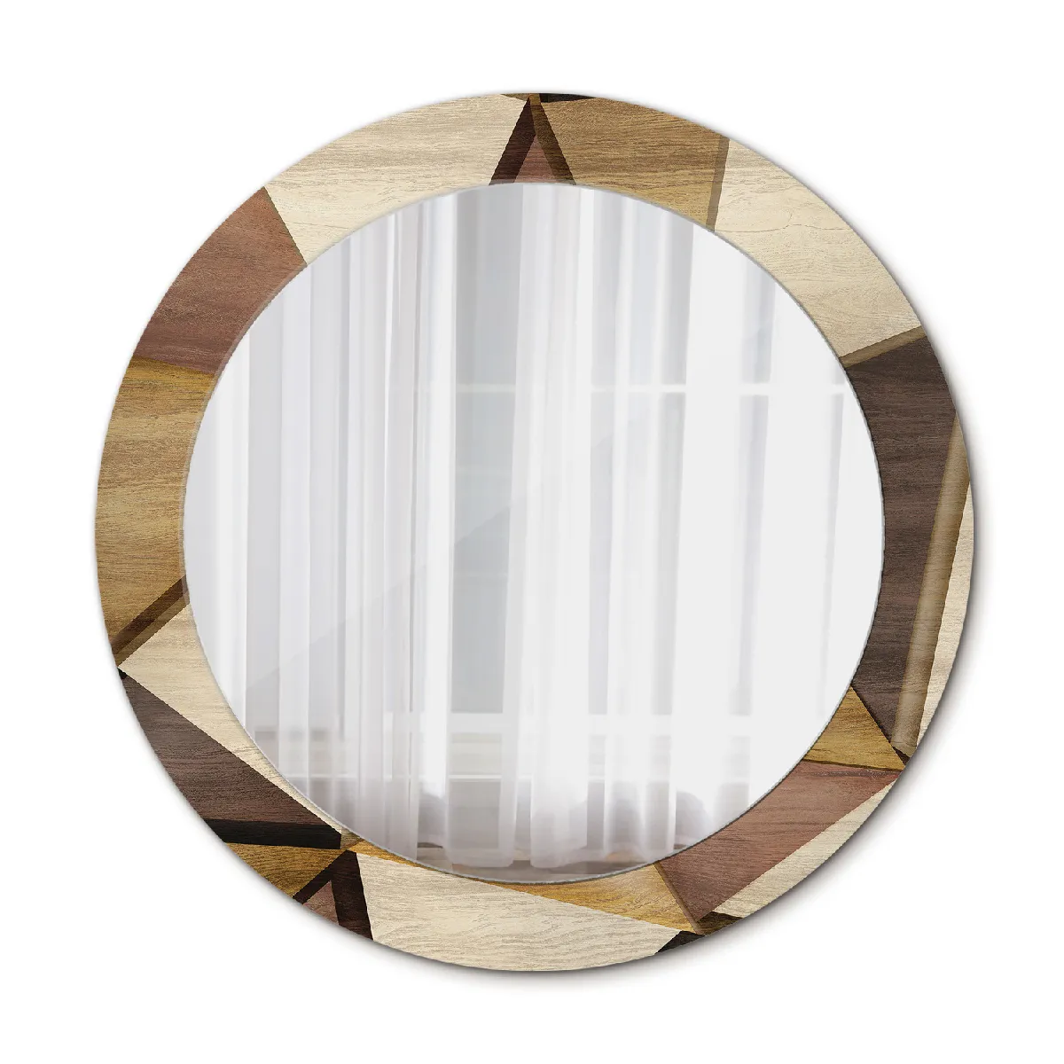 Élégant Rond Miroir Mural Suspendu Dans Un Cadre Décoratif 70x56 Cm