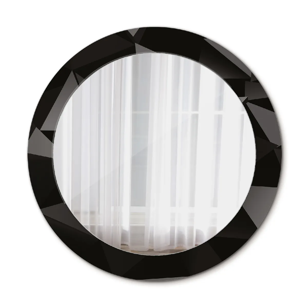 Élégant Rond Miroir Mural Suspendu Dans Un Cadre Décoratif 70x56 Cm