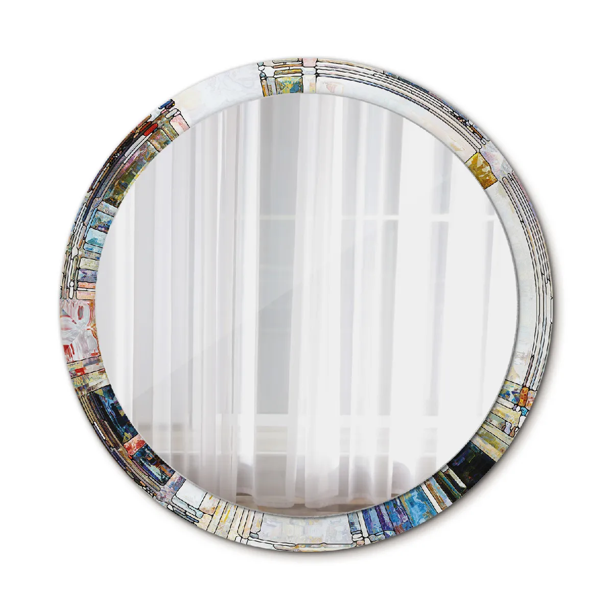 Rond Miroir Mural Grrand Dans Le Cadre Perle Pour La Salle De Bain 100x86 Cm