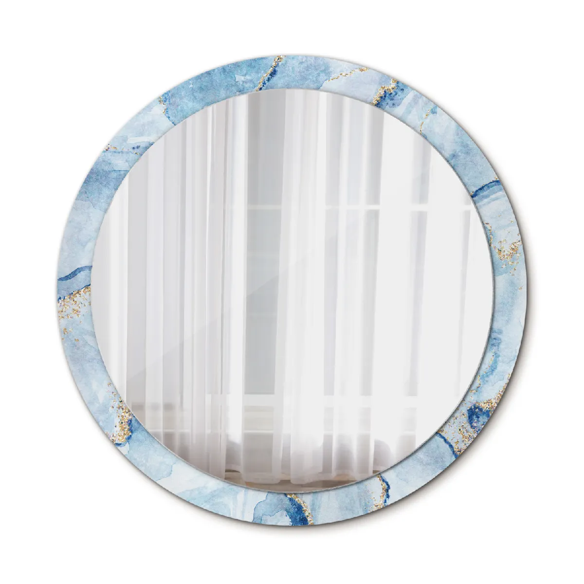 Rond Miroir Mural Grrand Dans Le Cadre Or La Chambre 100x86 Cm