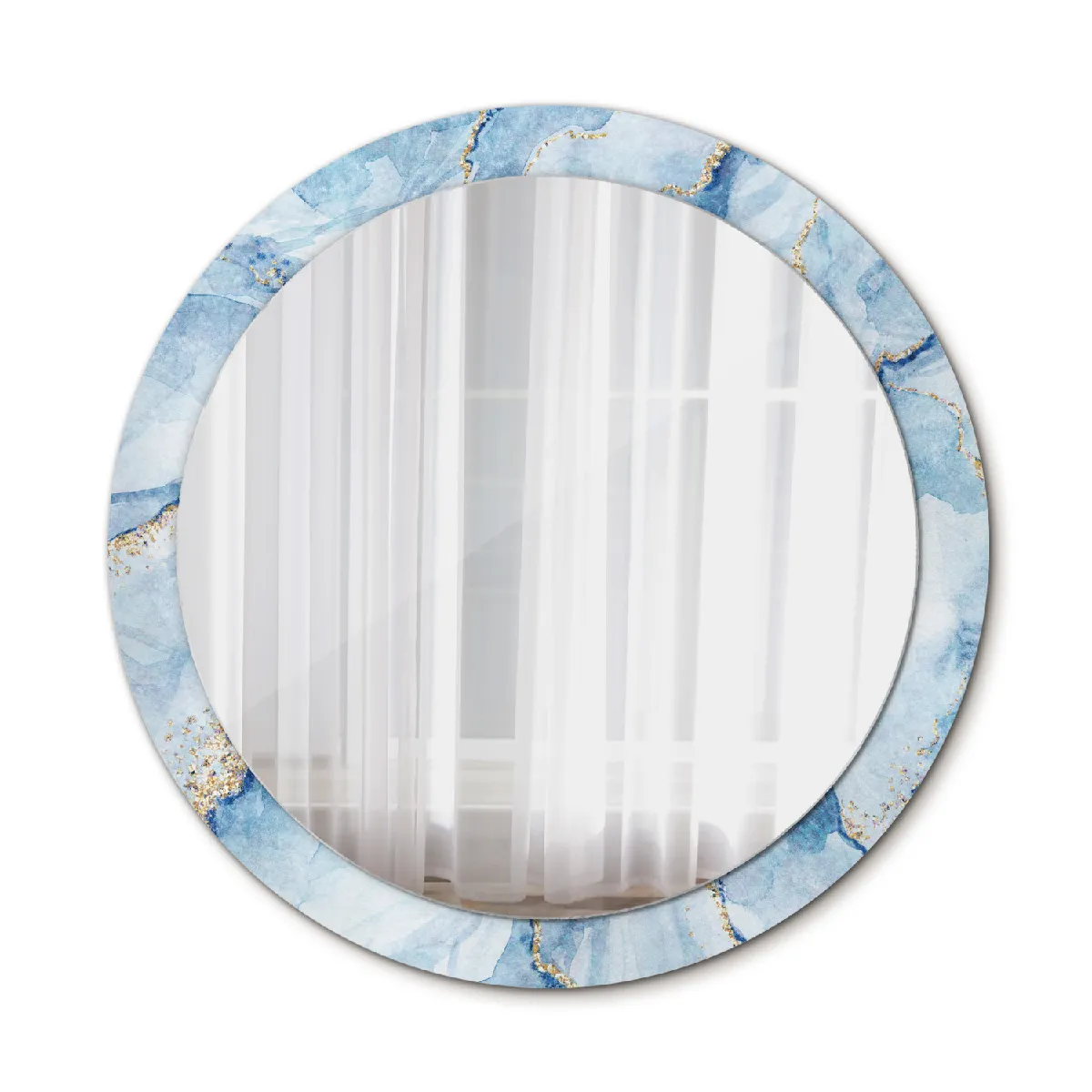 Grand Miroir Mural Rond Dans Le Cadre Or La Chambre 90x76 Cm
