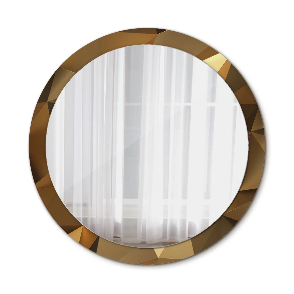 Rond Miroir Mural Grrand Dans Le Cadre Or La Chambre 100x86 Cm