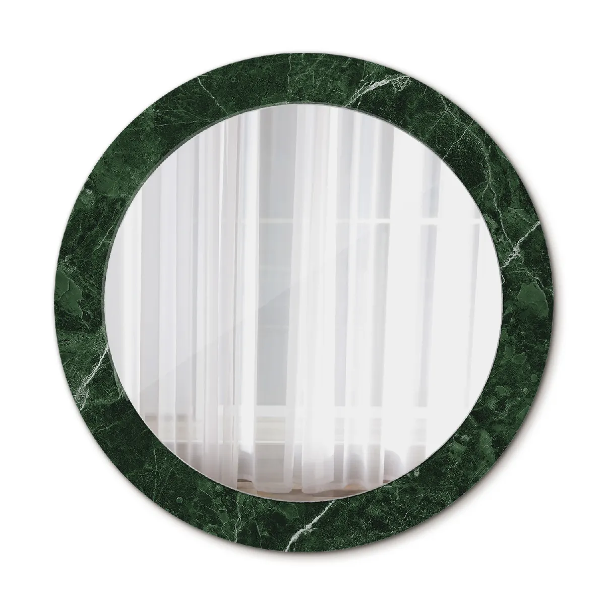 Élégant Rond Miroir Mural Suspendu Dans Un Cadre Décoratif 70x56 Cm