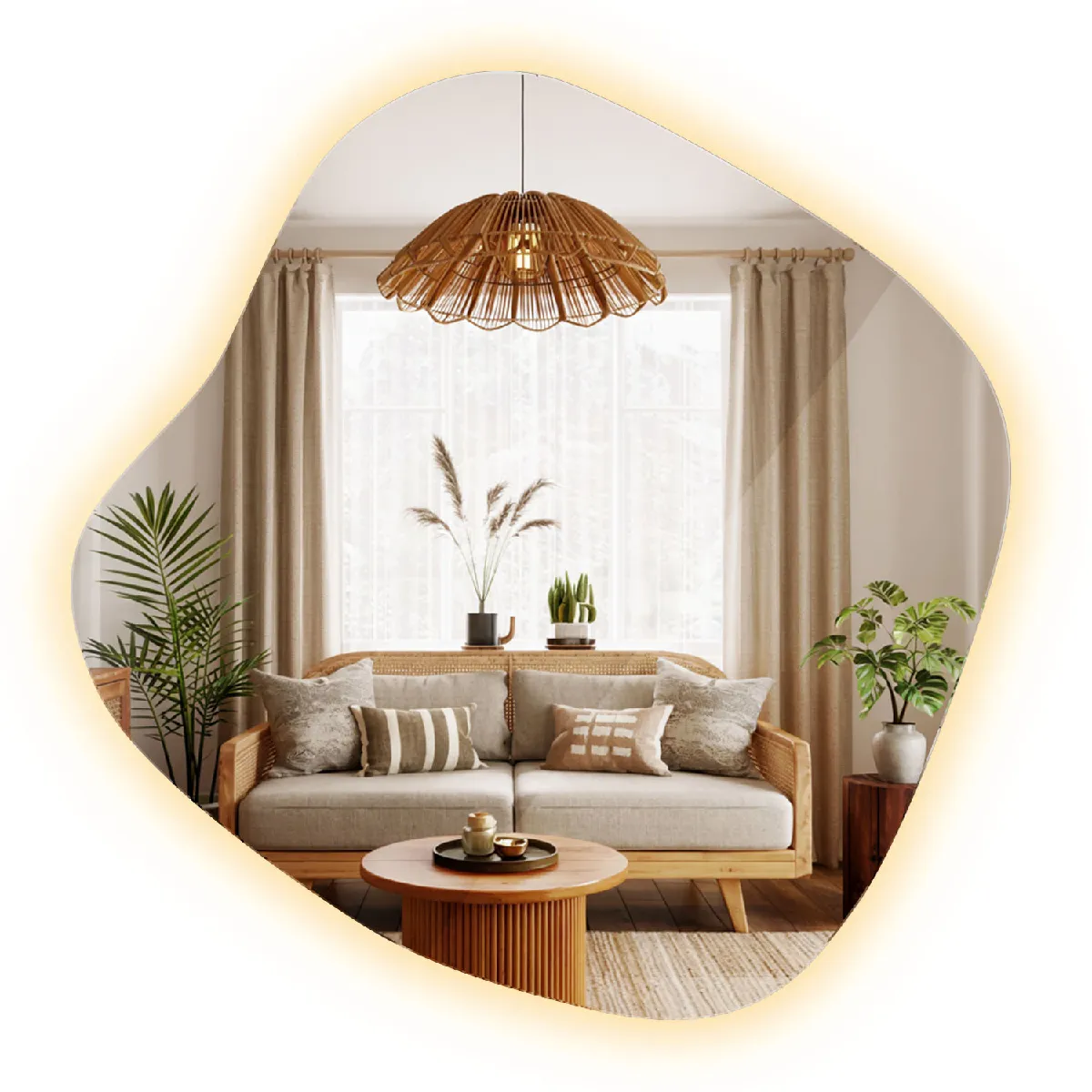 Miroir Led Design Moderne Éclairage Intérieur 67,6x67 Cm - Chaude