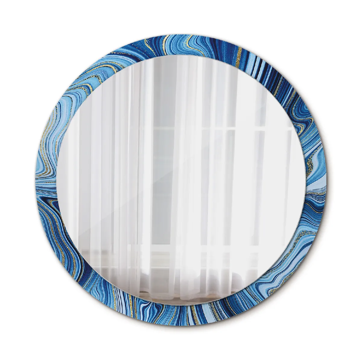 Rond Miroir Mural Grrand Dans Le Cadre Or Pour La Salle De Bain 100x86 Cm
