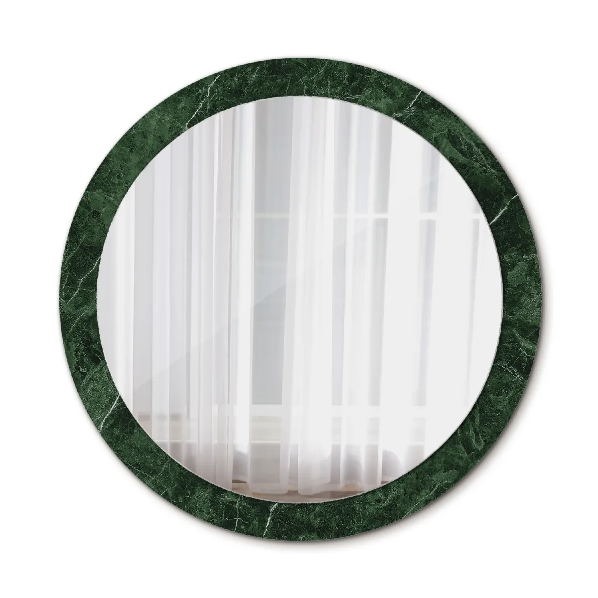 Grand Miroir Mural Rond Dans Le Cadre Vert Pour La Salle De Bain 90x76 Cm