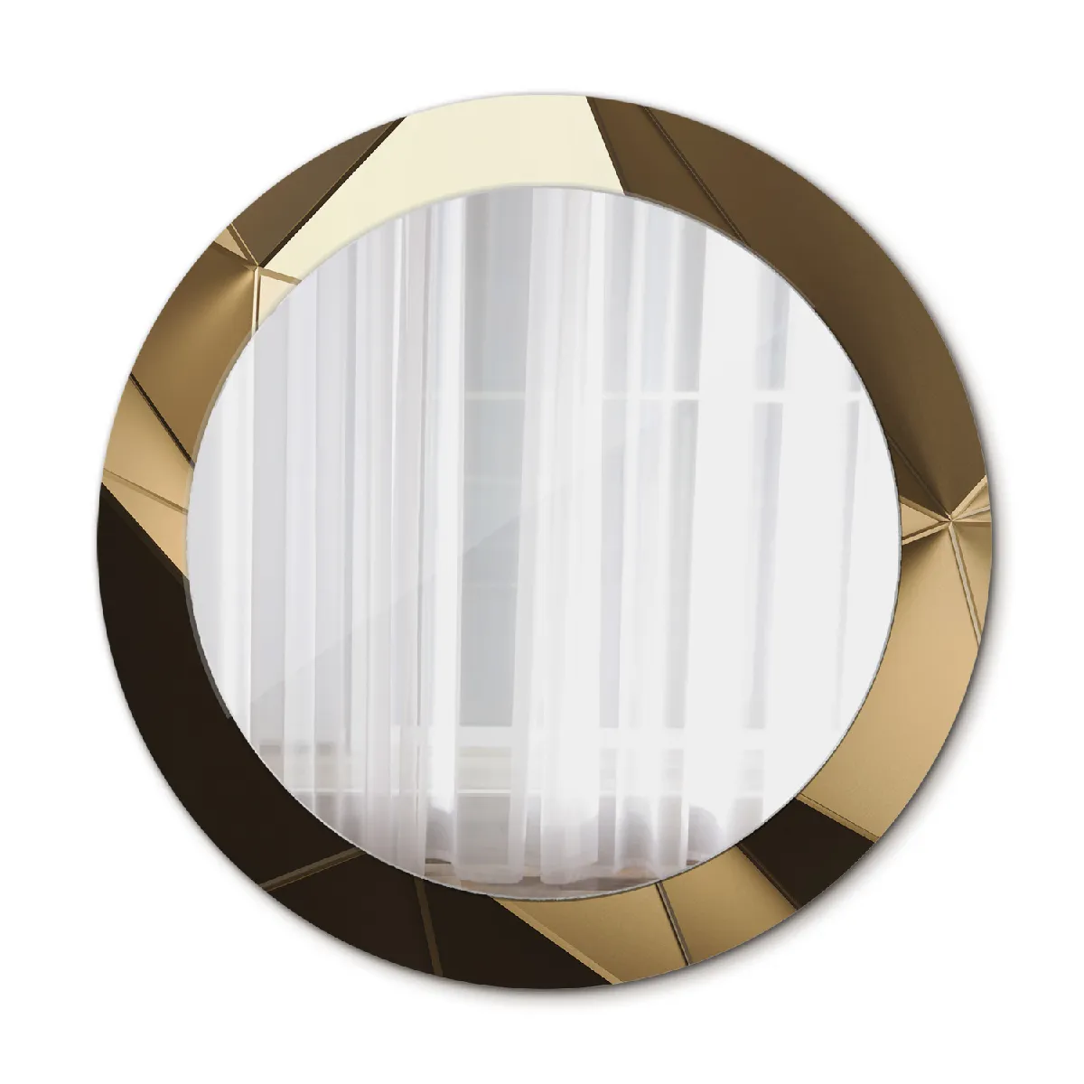 Élégant Rond Miroir Mural Suspendu Dans Un Cadre Décoratif 70x56 Cm