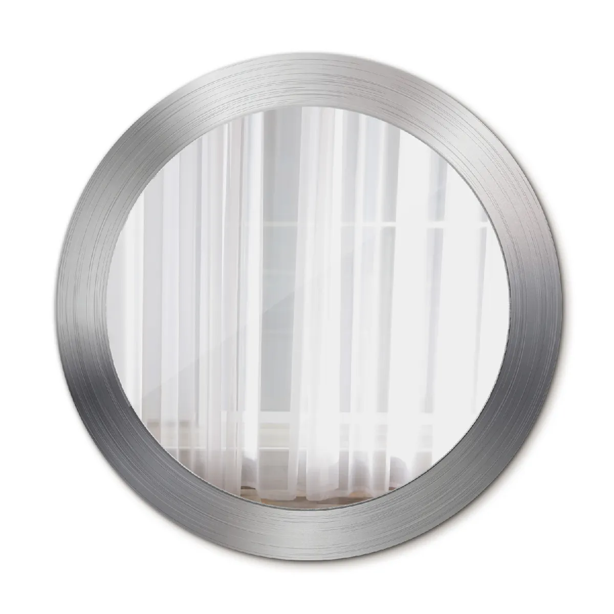 Élégant Rond Miroir Mural Suspendu Dans Un Cadre Décoratif 70x56 Cm
