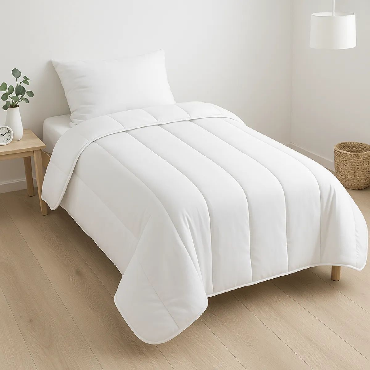 Couette Légère Microfibre Anti Acariens & Anti Bactériens - 1 Personne 140 X 200 - Spécial Été - Mortreux