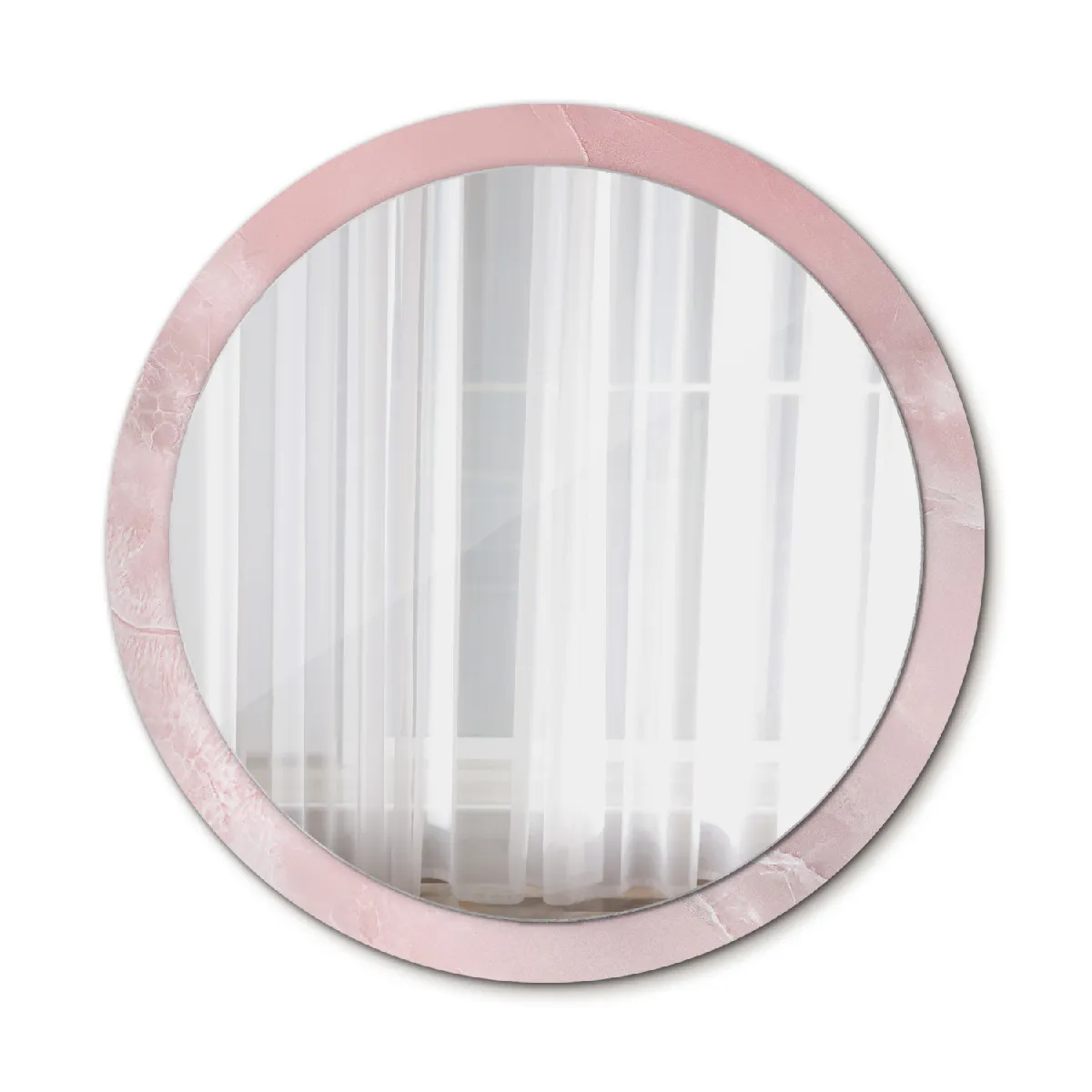 Rond Miroir Mural Grrand Dans Le Cadre Rose La Chambre 100x86 Cm