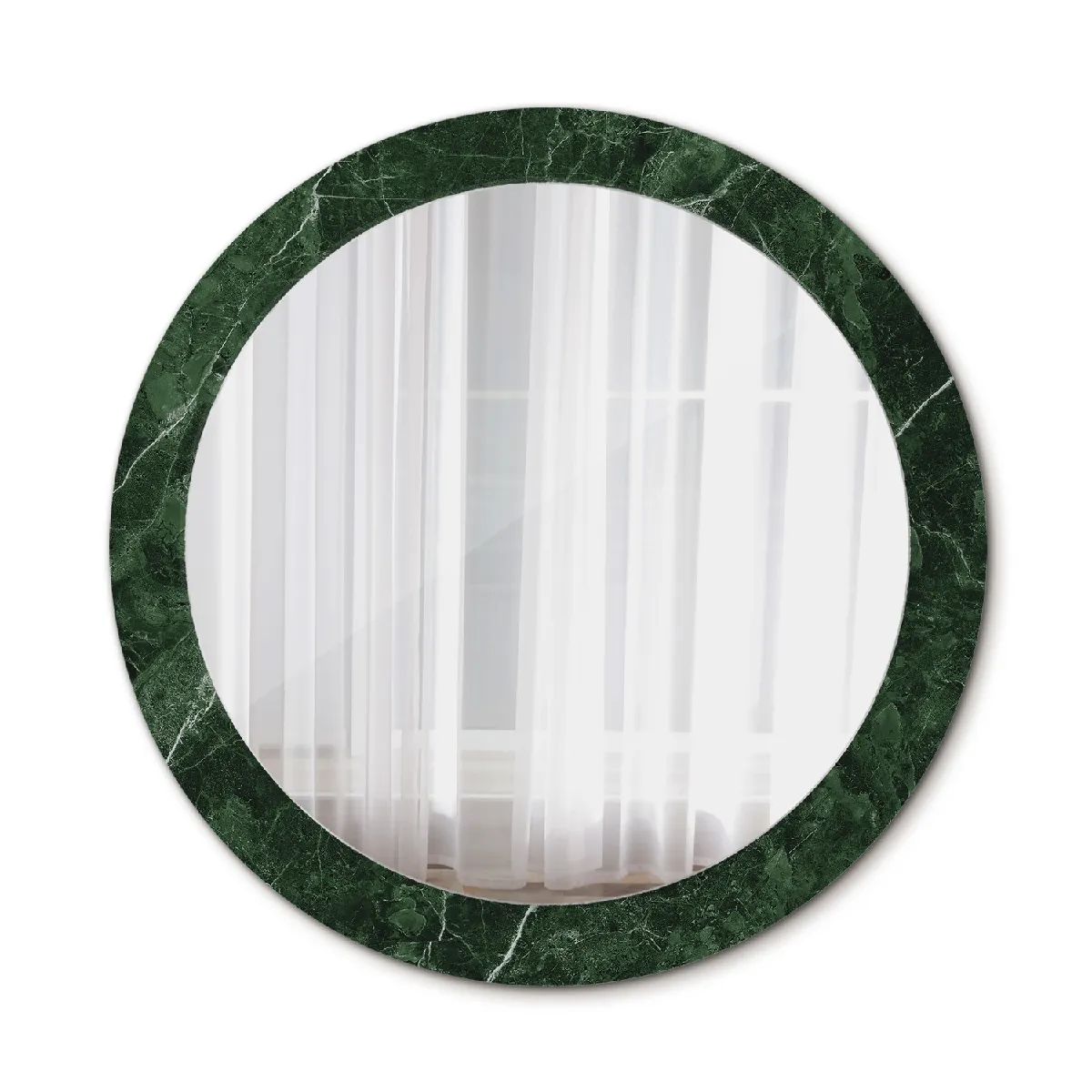 Grand Miroir Mural Dans Le Cadre Vert Rond Élégant 80x56 Cm