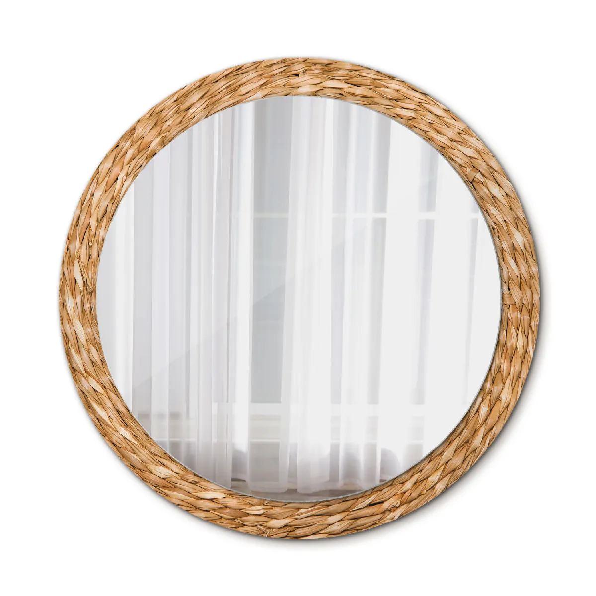 Grand Miroir Mural Rond Dans Le Cadre Orange Pour La Salle De Bain 90x76 Cm