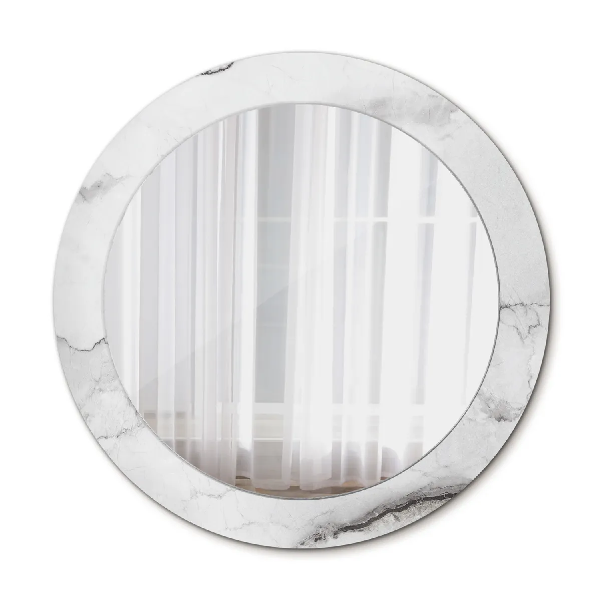 Élégant Rond Miroir Mural Suspendu Dans Un Cadre Décoratif 70x56 Cm