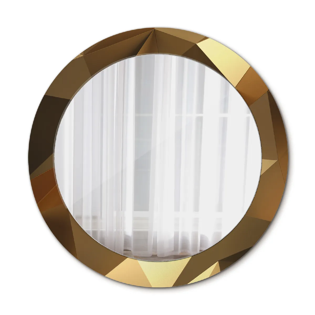 Élégant Rond Miroir Mural Suspendu Dans Un Cadre Décoratif 70x56 Cm