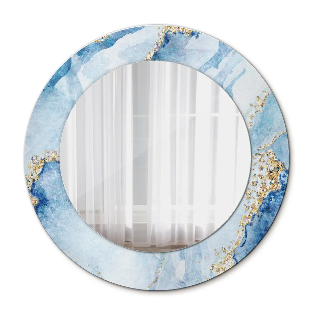 Miroir Mural Rond Décoratif Or Dans Le Cadre 50x36 Cm