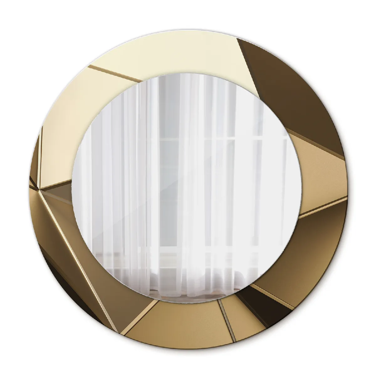 Miroir Mural Rond Décoratif Jaune Dans Le Cadre 50x36 Cm