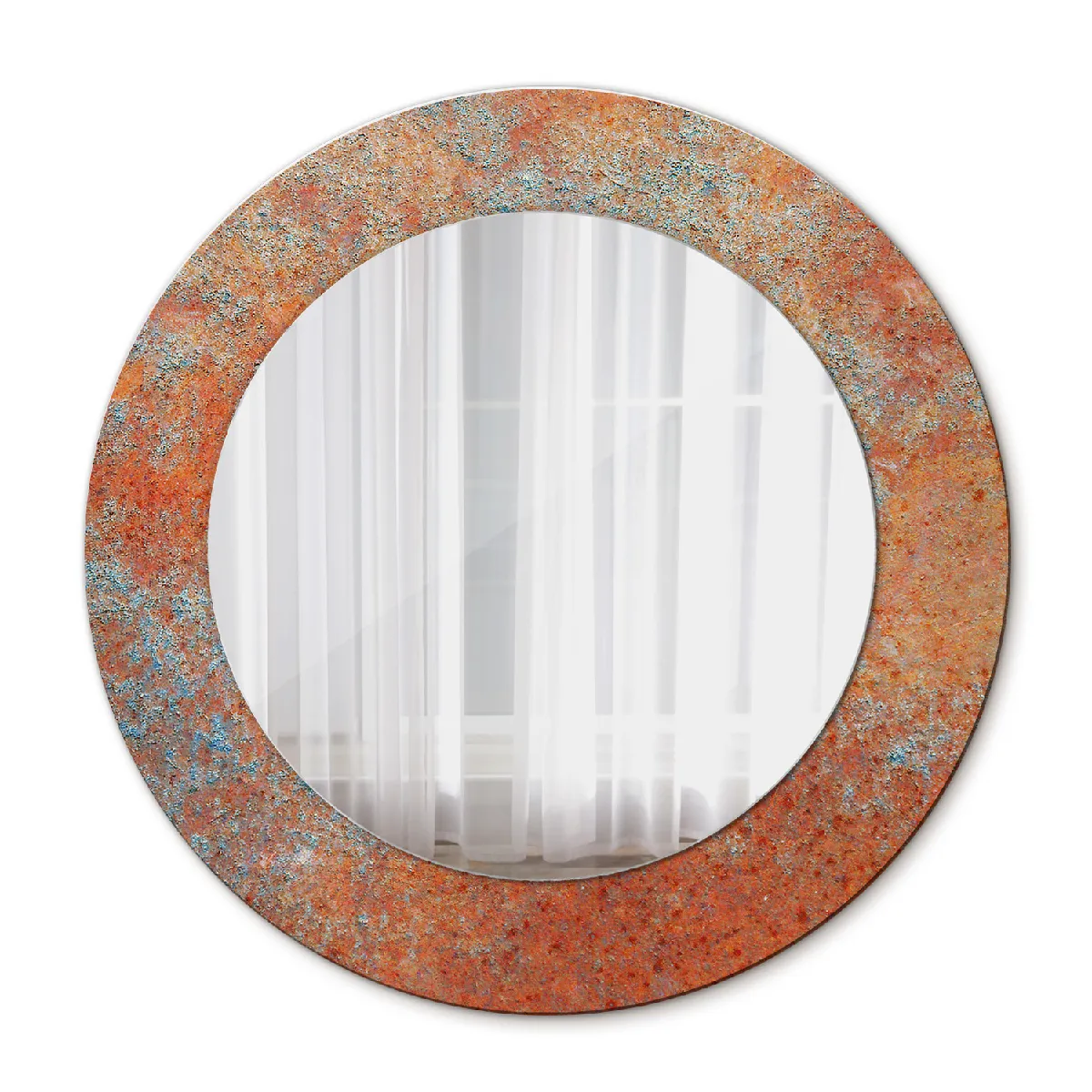 Miroir Mural Rond Décoratif Bleu Dans Le Cadre 50x36 Cm