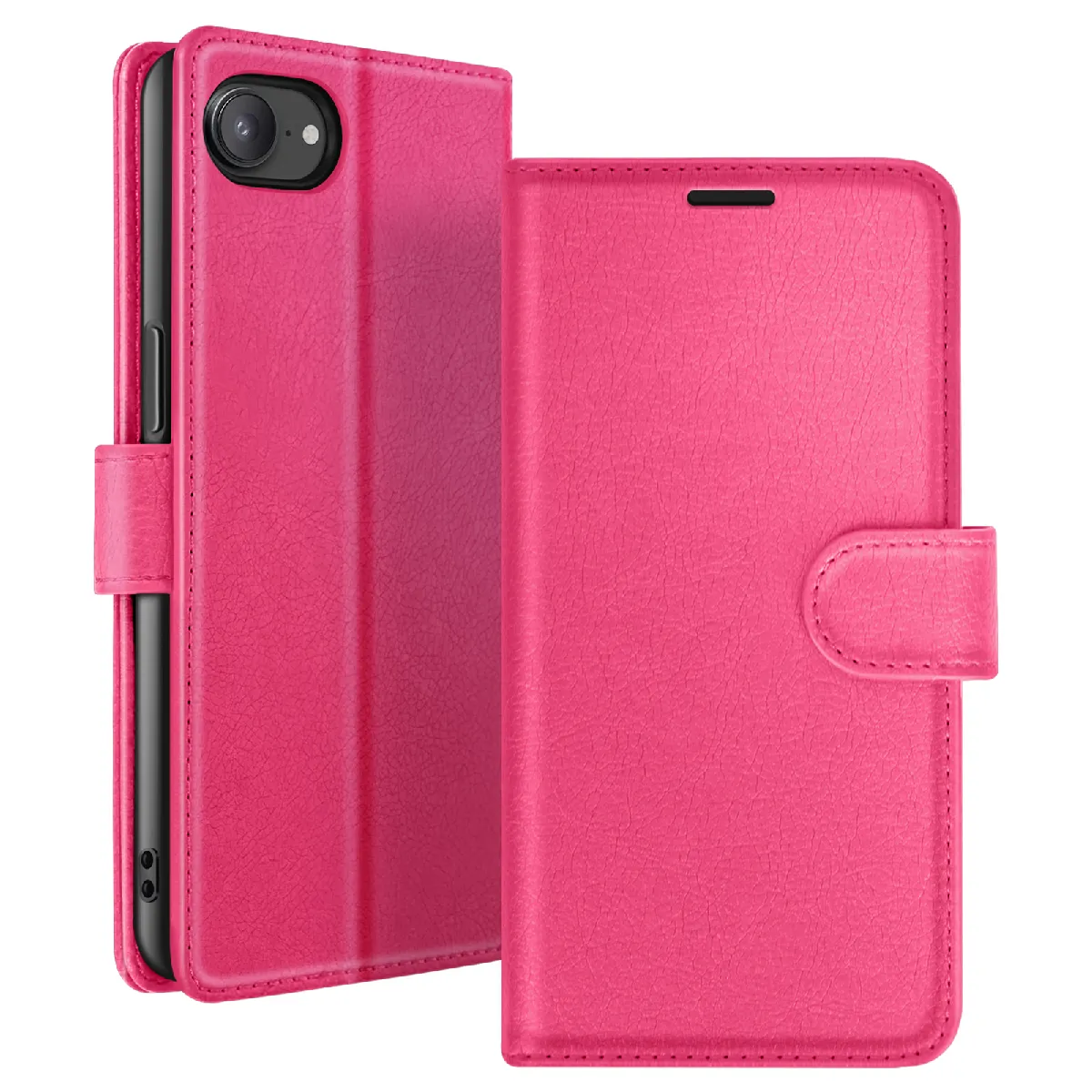 Étui Portefeuille Pour Iphone 17e Avec Fonction Stand Et Languette Magnétique Fuchsia Zanaé