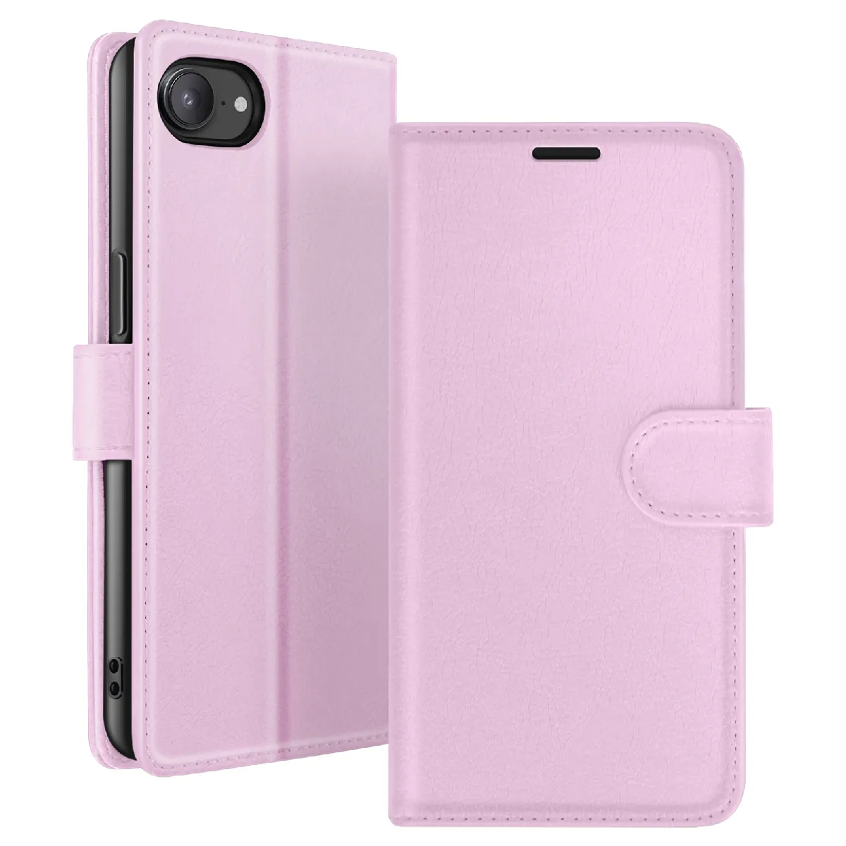 Étui Portefeuille Pour Iphone 17e Avec Fonction Stand Et Languette Magnétique Rose Zanaé