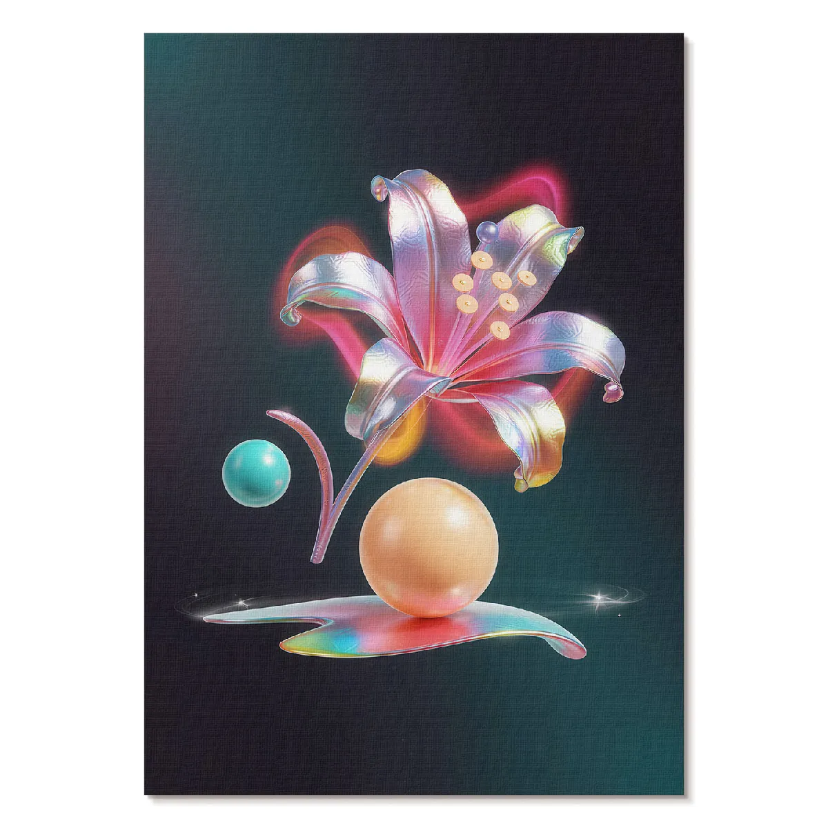 Affiche décoration Tulup Format A4 Lys Néon Studio Point2035