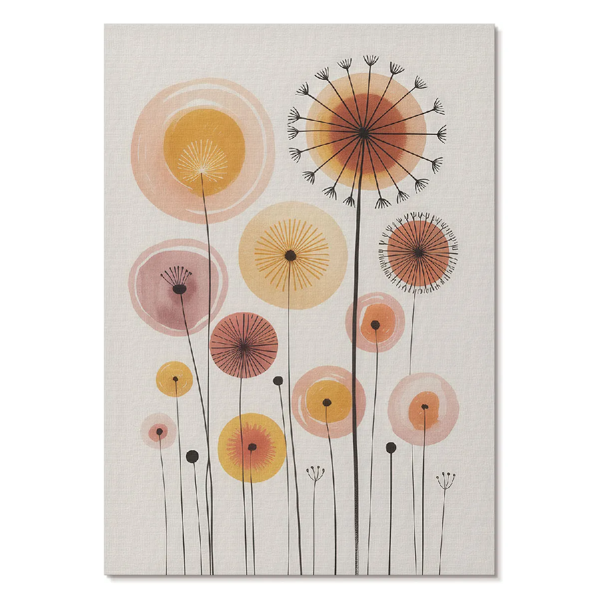 Affiche décoration Tulup Format A4 Pissenlits Pastel Artiste Anna "Iris" Novakowski