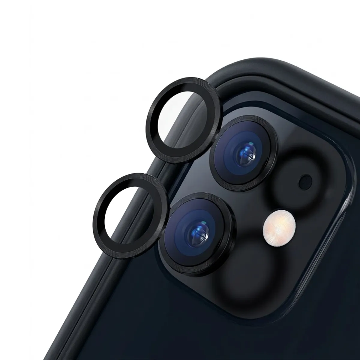 Protection D'objectif Caméra Pour Iphone 11 / 12 / 12 Mini Anti-rayures Noir Rhinoshield